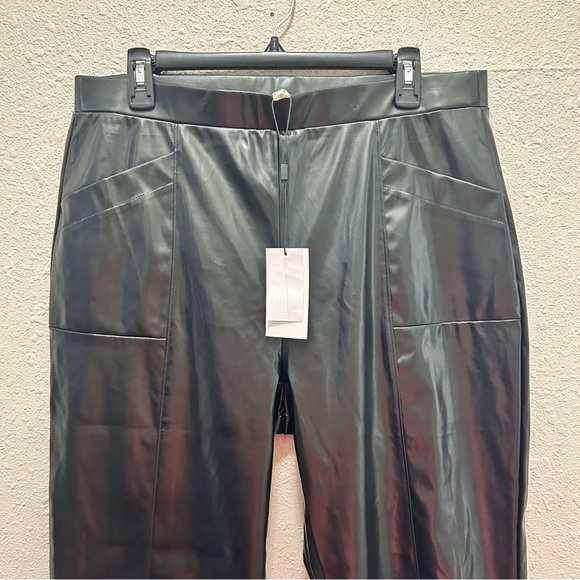 H Halston Faux Leather Seamed Pull-On Pants Large - Picture 7 of 8